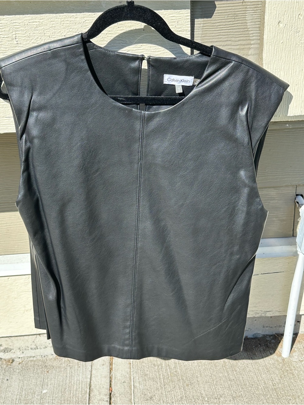 Calvin Klein Black Faux Leather Top